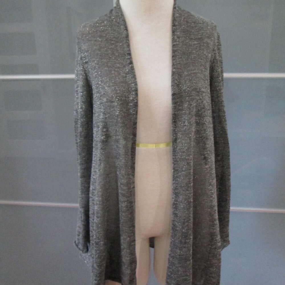 Eileen Fisher Metallic Thread Cardigan Duster Jacket Linen Blend
